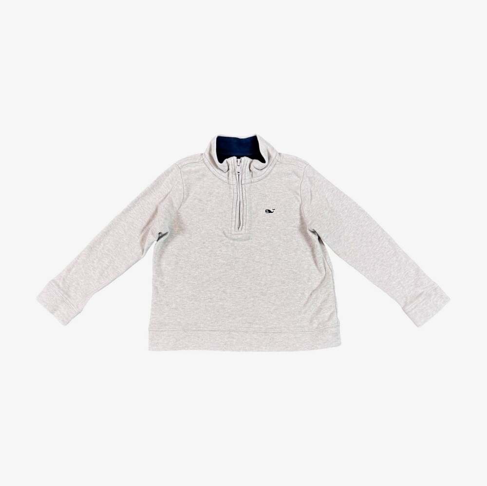 Vineyard Vines Toddler 1/4 Zip Pullover Sweatshirt Gray 4T Whale Logo